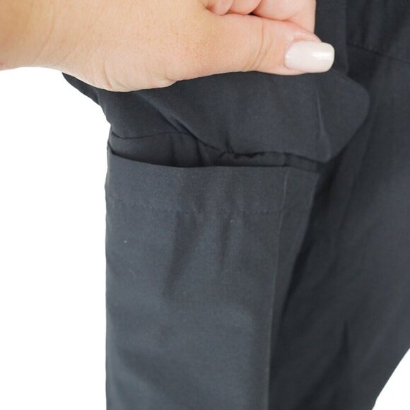 Athleta‎ Active Black Cargo Pants With Zipper Pockets & Elastic Waist - Size 8P - Picture 5 of 9